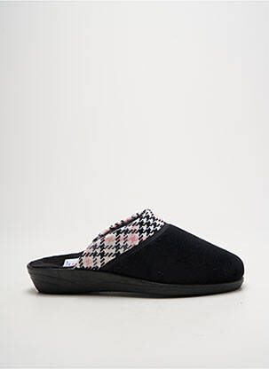 Chaussons/pantoufles tissage velours talon plat jusqu'à 3cm noir LA VAGUE femme