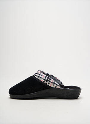 Chaussons/pantoufles tissage velours talon plat jusqu'à 3cm noir LA VAGUE femme