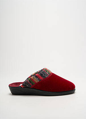 Chaussons/pantoufles tissage velours talon plat jusqu'à 3cm rouge LA VAGUE femme