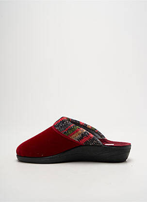 Chaussons/pantoufles tissage velours talon plat jusqu'à 3cm rouge LA VAGUE femme