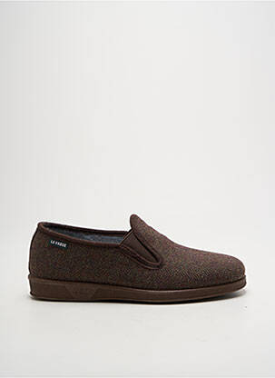 Chaussons/pantoufles bout rond bout rond marron LA VAGUE homme