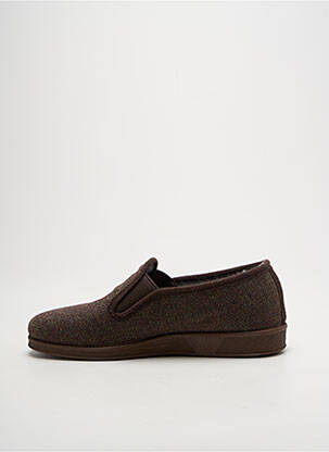 Chaussons/pantoufles bout rond bout rond marron LA VAGUE homme