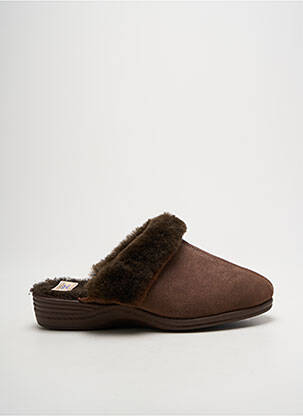 Chaussons/pantoufles tissage velours talon plat jusqu'à 3cm marron LA VAGUE femme