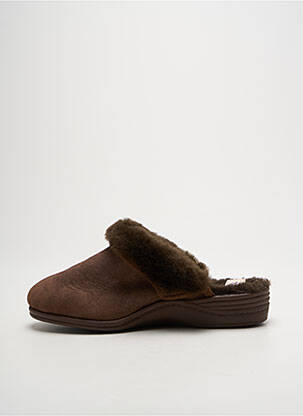 Chaussons/pantoufles tissage velours talon plat jusqu'à 3cm marron LA VAGUE femme