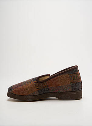 Chaussons/pantoufles bout rond bout rond marron LA VAGUE homme