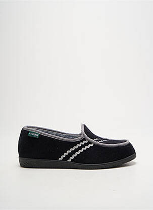Chaussons/pantoufles tissage velours talon plat jusqu'à 3cm noir LA VAGUE femme