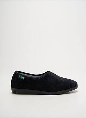 Chaussons/pantoufles tissage velours talon plat jusqu'à 3cm noir LA VAGUE femme