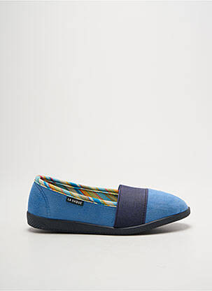 Chaussons/pantoufles tissage velours talon plat jusqu'à 3cm bleu LA VAGUE femme