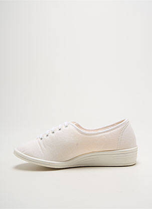 Chaussons/pantoufles fermeture lacets talon plat jusqu'à 3cm beige LA VAGUE femme