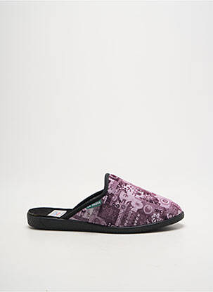 Chaussons/pantoufles tissage velours talon plat jusqu'à 3cm rose LA VAGUE femme