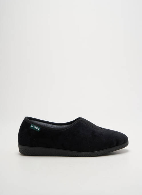 Chaussons/pantoufles tissage velours talon plat jusqu'à 3cm noir LA VAGUE femme