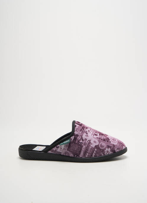 Chaussons/pantoufles tissage velours talon plat jusqu'à 3cm rose LA VAGUE femme