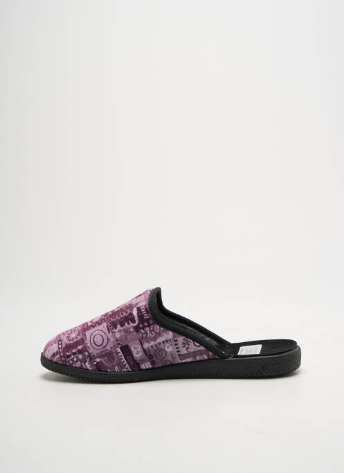 Chaussons/pantoufles tissage velours talon plat jusqu'à 3cm rose LA VAGUE femme