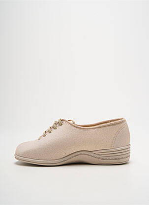 Chaussons/pantoufles tissage satiné talon plat jusqu'à 3cm beige LA VAGUE femme