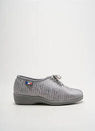 Chaussons/pantoufles tissage satiné talon plat jusqu'à 3cm argent LA VAGUE femme