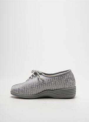 Chaussons/pantoufles fermeture lacets talon plat jusqu'à 3cm argent LA VAGUE femme