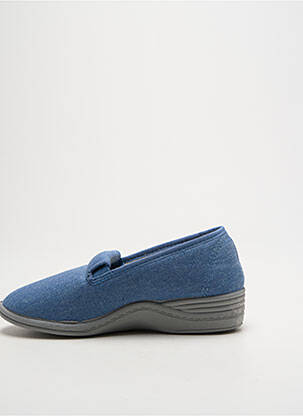 Chaussons/pantoufles bout rond talon plat jusqu'à 3cm bleu LA VAGUE femme