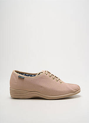 Chaussons/pantoufles fermeture lacets talon plat jusqu'à 3cm beige LA VAGUE femme