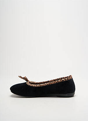 Chaussons/pantoufles tissage velours talon plat jusqu'à 3cm noir LA VAGUE femme