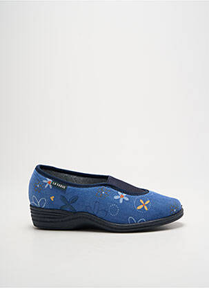 Chaussons/pantoufles bout rond talon plat jusqu'à 3cm bleu LA VAGUE femme