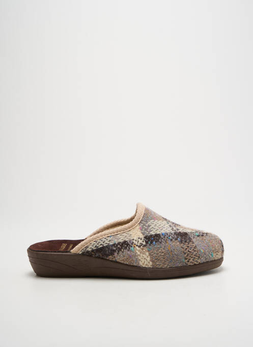 Chaussons/pantoufles bout rond talon plat jusqu'à 3cm marron LA VAGUE femme
