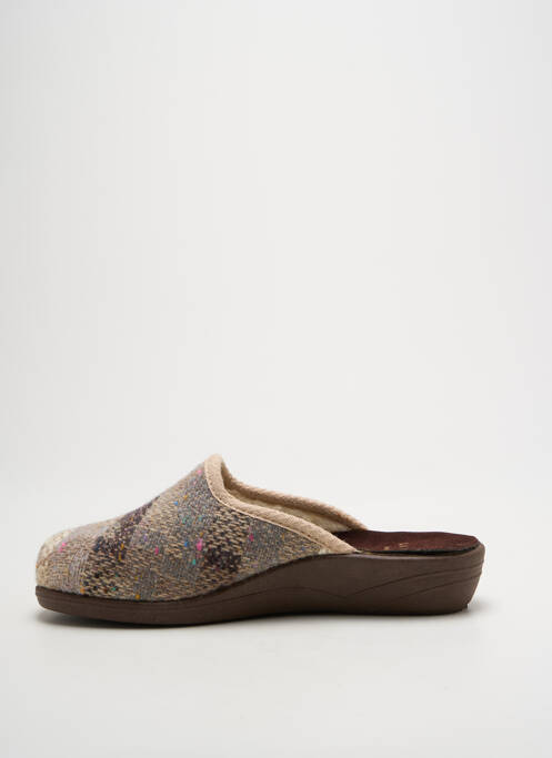 Chaussons/pantoufles bout rond talon plat jusqu'à 3cm marron LA VAGUE femme