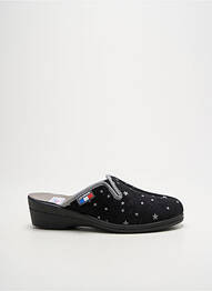 Chaussons/pantoufles tissage satiné talon plat jusqu'à 3cm noir LA VAGUE femme