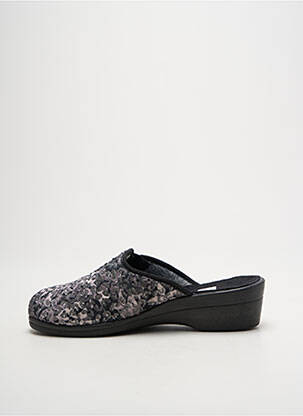 Chaussons/pantoufles tissage satiné talon de 4 à 6cm argent LA VAGUE femme