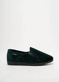 Chaussons/pantoufles tissage velours talon plat jusqu'à 3cm vert LA VAGUE femme