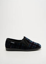 Chaussons/pantoufles tissage velours talon plat jusqu'à 3cm bleu LA VAGUE femme
