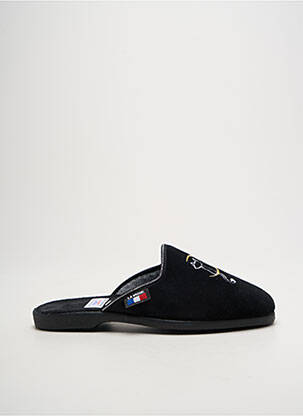 Chaussons/pantoufles tissage velours talon plat jusqu'à 3cm noir LA VAGUE femme