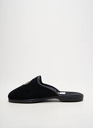 Chaussons/pantoufles tissage velours talon plat jusqu'à 3cm noir LA VAGUE femme