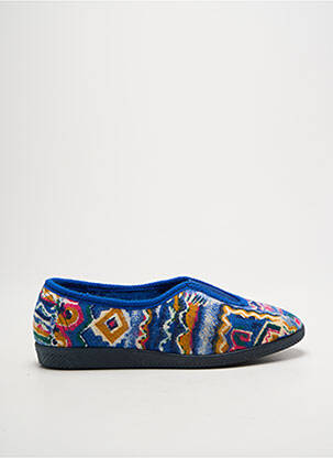 Chaussons/pantoufles impression talon plat jusqu'à 3cm bleu LA VAGUE femme