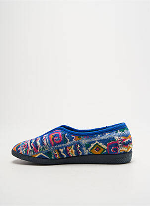Chaussons/pantoufles impression talon plat jusqu'à 3cm bleu LA VAGUE femme