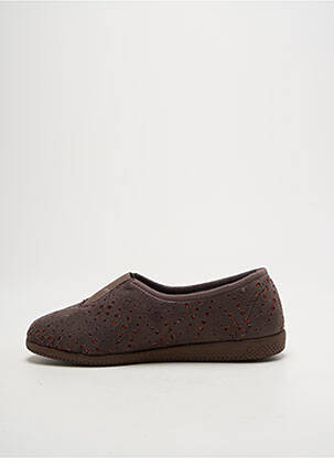 Chaussons/pantoufles tissage satiné talon plat jusqu'à 3cm marron LA VAGUE femme