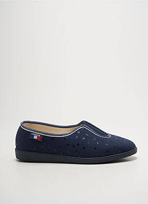 Chaussons/pantoufles bout rond talon plat jusqu'à 3cm bleu LA VAGUE femme