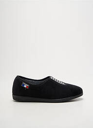 Chaussons/pantoufles tissage velours talon plat jusqu'à 3cm noir LA VAGUE femme