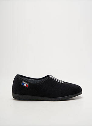 Chaussons/pantoufles tissage velours talon plat jusqu'à 3cm noir LA VAGUE femme