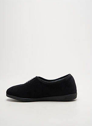 Chaussons/pantoufles tissage velours talon plat jusqu'à 3cm noir LA VAGUE femme