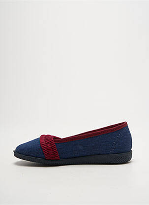 Chaussons/pantoufles bout rond talon plat jusqu'à 3cm bleu LA VAGUE femme