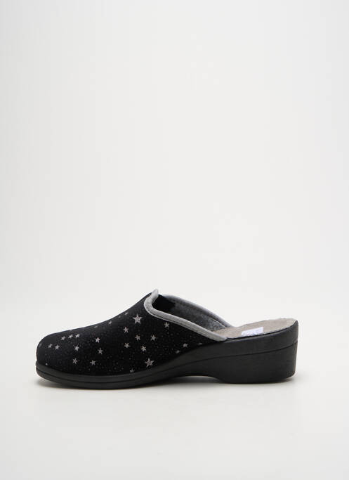 Chaussons/pantoufles tissage satiné talon plat jusqu'à 3cm noir LA VAGUE femme