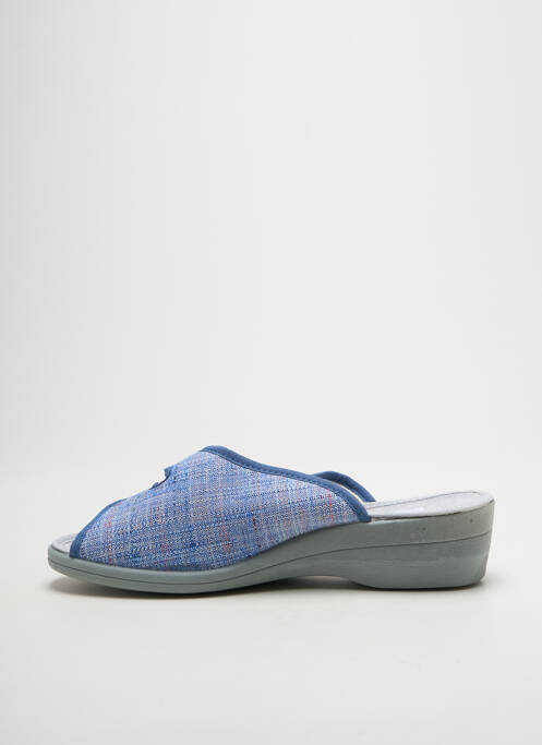 Mules/sabots tissage satiné talon de 4 à 6cm bleu LA VAGUE femme