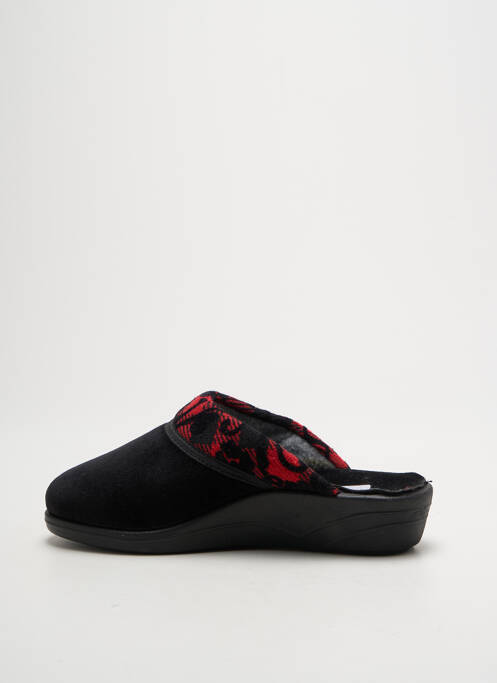 Chaussons/pantoufles tissage velours talon de 4 à 6cm noir LA VAGUE femme