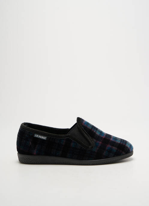 Chaussons/pantoufles tissage velours talon plat jusqu'à 3cm bleu LA VAGUE femme