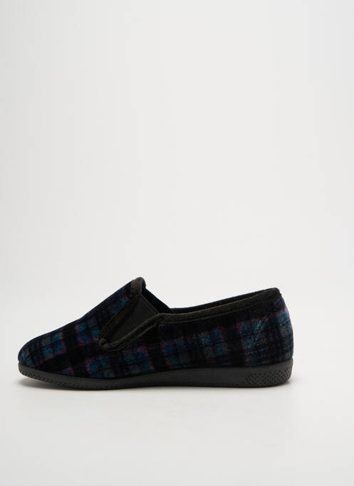 Chaussons/pantoufles tissage velours talon plat jusqu'à 3cm bleu LA VAGUE femme
