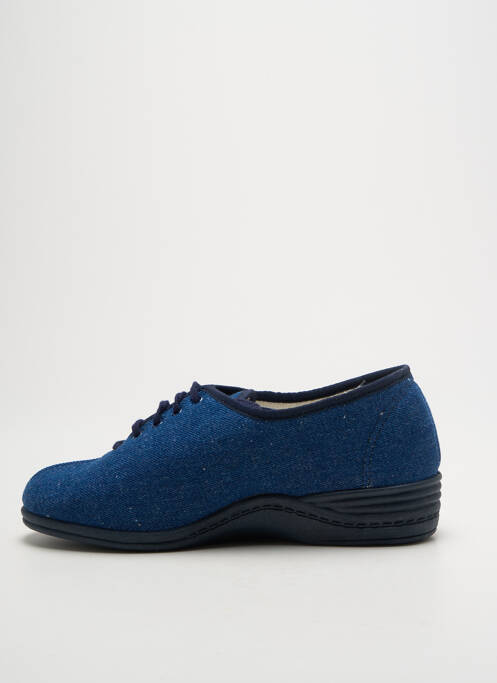 Chaussons/pantoufles fermeture lacets talon plat jusqu'à 3cm bleu LA VAGUE femme