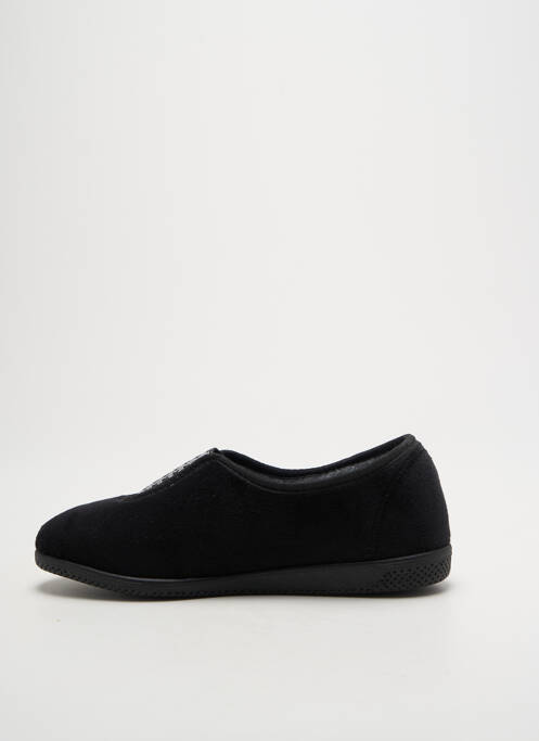 Chaussons/pantoufles tissage velours talon plat jusqu'à 3cm noir LA VAGUE femme