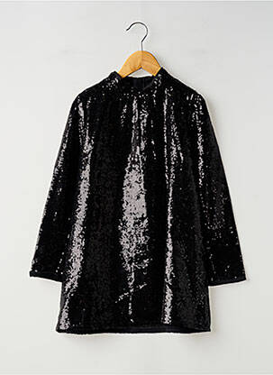 Robe mi-longue fermeture zippée au dos manches longues noir ZADIG & VOLTAIRE fille