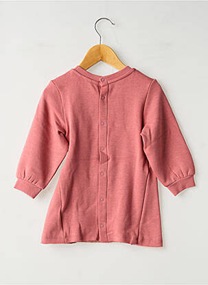 Robe mi-longue fermeture pressionnée manches longues rose IKKS fille