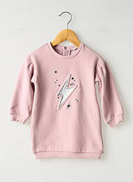 Robe mi-longue fermeture pressionnée manches longues rose IKKS fille